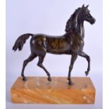 A FINE ANTIQUE ITALIAN BRONZE FIGURE OF A ROAMING HORSE possibly after a model by Giambologna (1529-