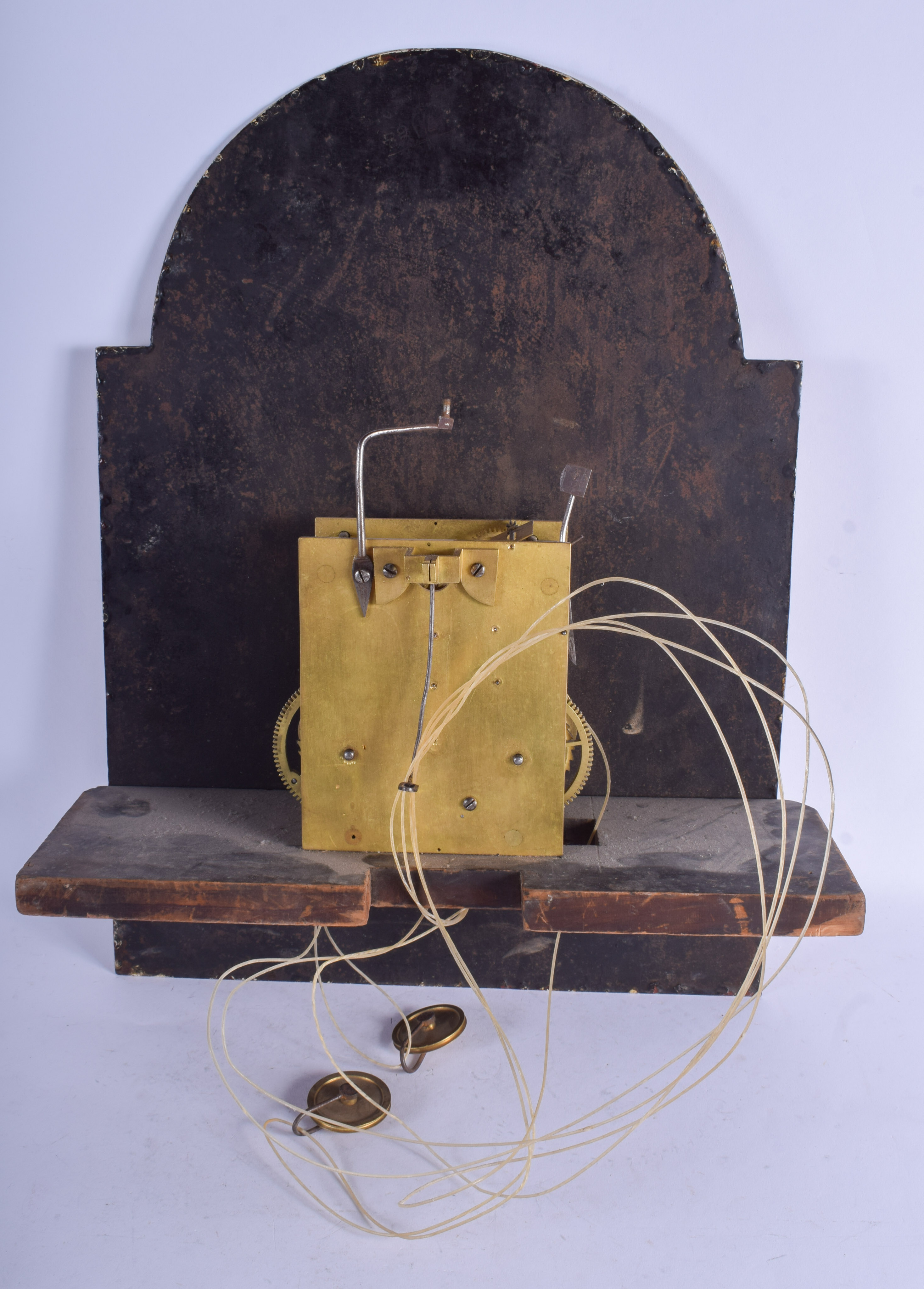 AN ANTIQUE LONGCASE CLOCK MOVEMENT. 48 cm x 37 cm. - Image 2 of 4