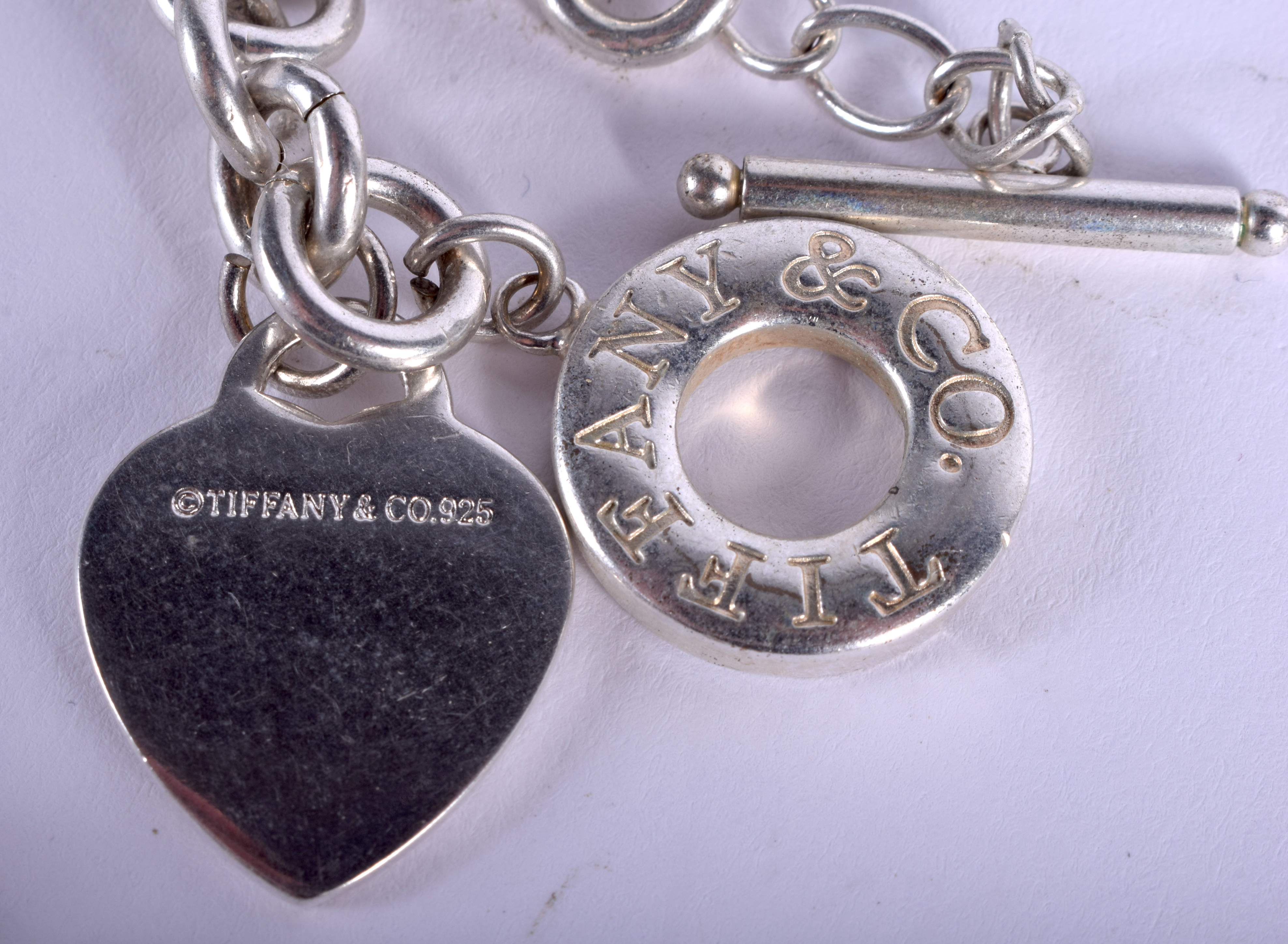 A TIFFANY & CO SILVER NECKLACE and matching bracelet. (2) - Image 2 of 3