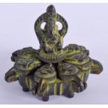 AN INDIAN BRONZE SPICE BOX. 4.5 cm wide.