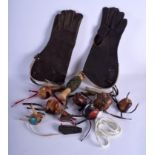 A COLLECTION OF FALCONARY ITEMS including gloves etc. (qty)