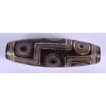 A CHINESE TIBETAN GOLD INLAID AGATE BEAD. 3.5 cm wide.