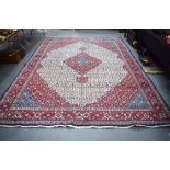 A LARGE VINTAGE PERSIAN MAHI RUG Made in Iran. 13 ft 5 x 9 ft 8.