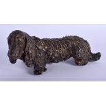 A 1970S CONTINENTAL BRONZE DOG. 14 cm wide.