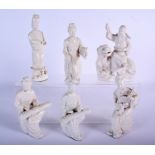 SIX CHINESE BLANC DE CHINE FIGURES. (6)