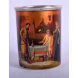 AN ANTIQUE RUSSIAN SILVER AND LACQUER BEAKER. 3.9 oz. 8 cm x 5 cm.