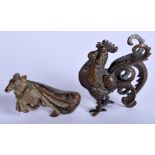 TWO CONTINENTAL BRONZE FIGURES. 6 cm x 4 cm. (2)