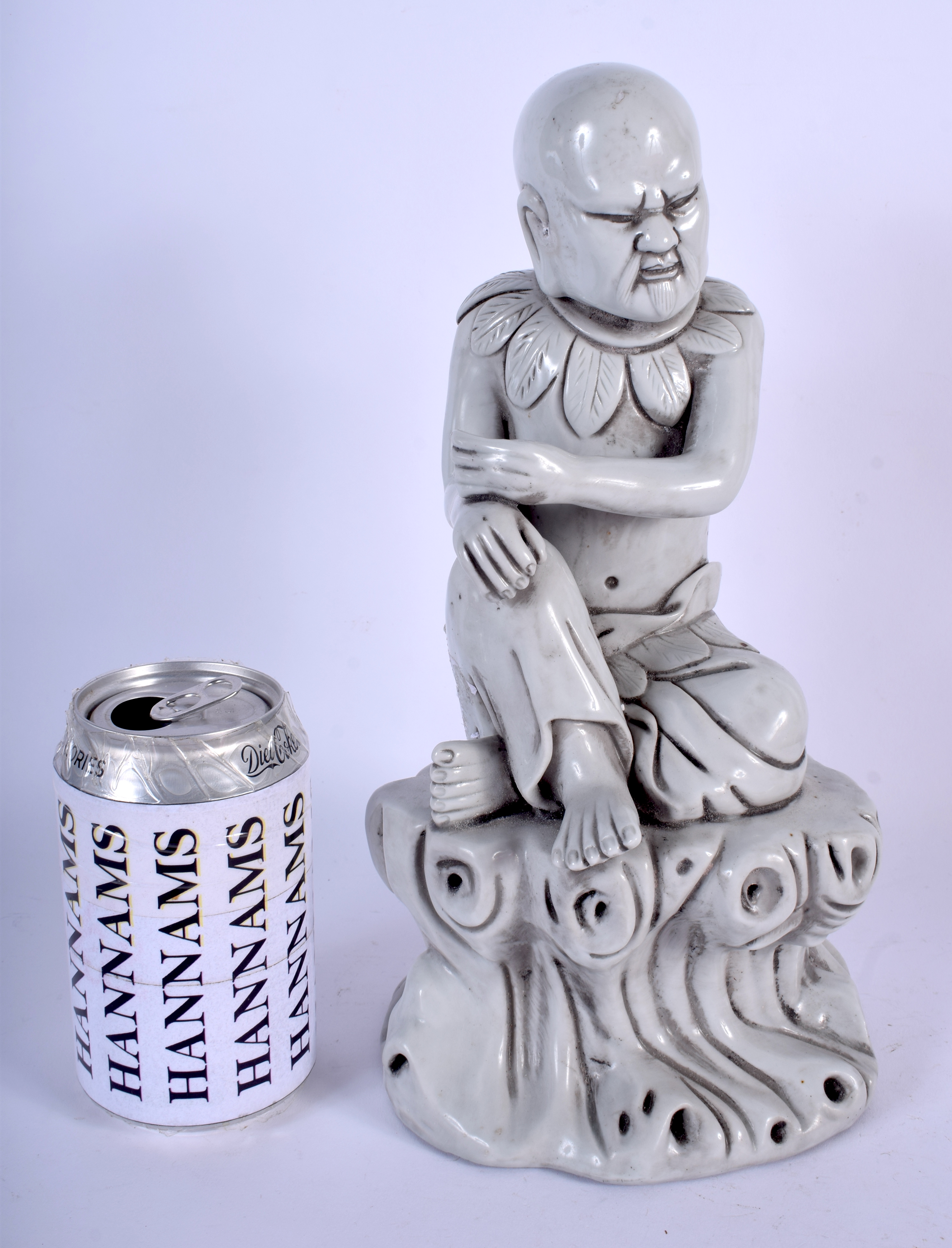 A CHINESE BLANC DE CHINE FIGURE OF A MALE 20th Century. 30 cm high.