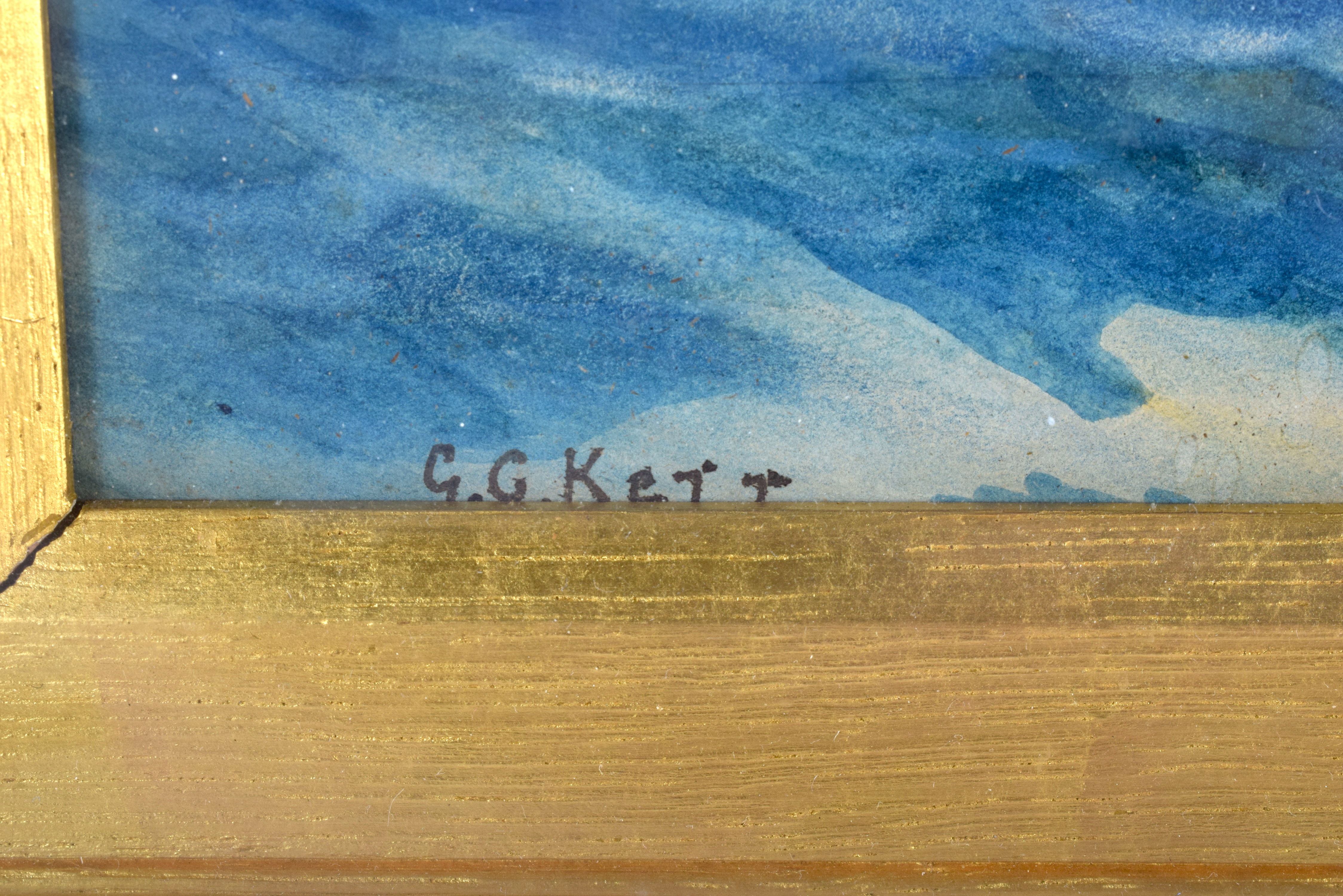 G C Kent (19th Century) Boat at sea, Watercolour. Image 77 cm x 36 cm. - Image 3 of 4