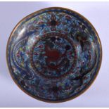 AN EARLY 20TH CENTURY CHINESE CLOISONNE ENAMEL DISH Late Qing. 8 cm diameter.