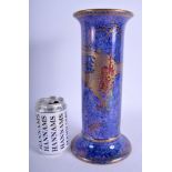 A LARGE WEDGWOOD LUSTRE PORCELAIN CYLINDRICAL VASE painted with dragons. 29 cm high.