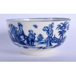 Worcester rare bowl printed with La Terre and Mother and Child with third person verso. 14 cm wide.