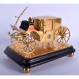 A RARE ANTIQUE ENGLISH GILT BRONZE ENAMELLED CARRIAGE INKWELL Ortner & Houle of London. 18 cm 16 cm