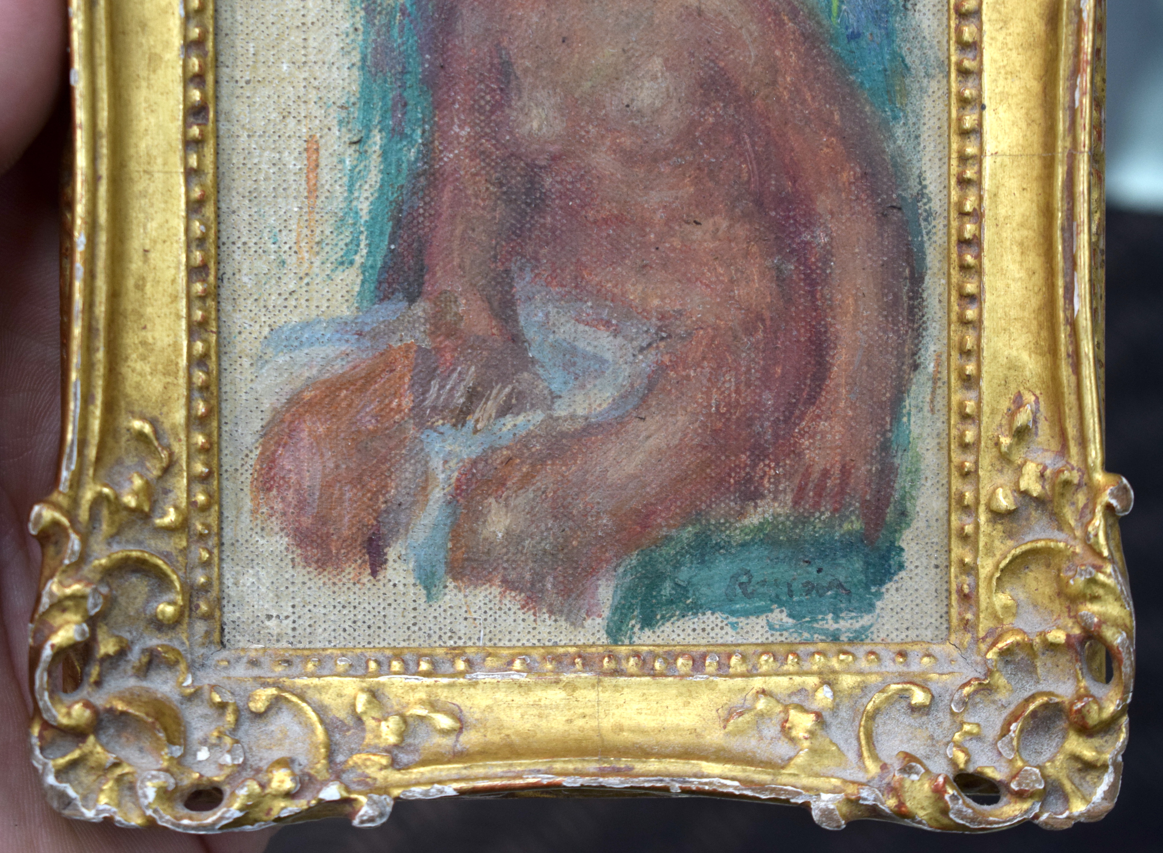 Continental School (20th Century) Oil on board, Nude study. Image 8.5 cm x 10 cm. - Image 5 of 7