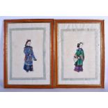 A SET OF SEVEN 19TH CENTURY CHINESE FRAMED PITH PAPER WATERCOLOURS Qing. Image 18 cm x 23 cm. (7)