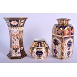 Royal Crown D Royal Crown Derby imari paperweight derby pattern 1128 vase and cover, a smaller vase