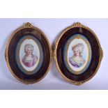 A LARGE PAIR OF 19TH CENTURY FRENCH SEVRES PORCELAIN PLAQUES painted with pretty females. Porcelain