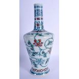 A CHINESE QING DYNASTY DOUCAI PORCELAIN VASE bearing Yongzheng marks to base, painted with flowers.