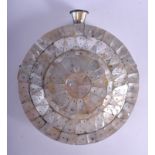 A TURKISH MIDDLE EASTERN INDIAN GOA MOTHER OF PEARL FLASK. 20 cm wide.