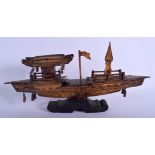 AN EARLY 20TH CENTURY CHINESE CARVED BOAT Late Qing/Republic. 38 cm x 13 cm.