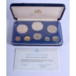 FRANKLIN MINT 1974 BARBADOS PROOF COINS. (8)