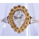 A FINE 18CT GOLD AND TWO TONE DIAMOND RING of approx 1.5 cts. 5.5 grams. P.