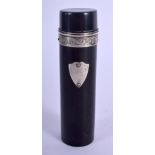 AN ANTIQUE SILVER MOUNTED LACQUERED LIPSTICK HOLDER. Birmingham 1901. 9.5 cm high.