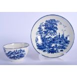 Worcester European Landscape teabowl and saucer,bears Mercury Antiques label. 12.5 cm wide.