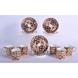 Royal Crown Derby set of six coffee cans and saucers date code for 1929. Saucer 11 cm wide. (qty)