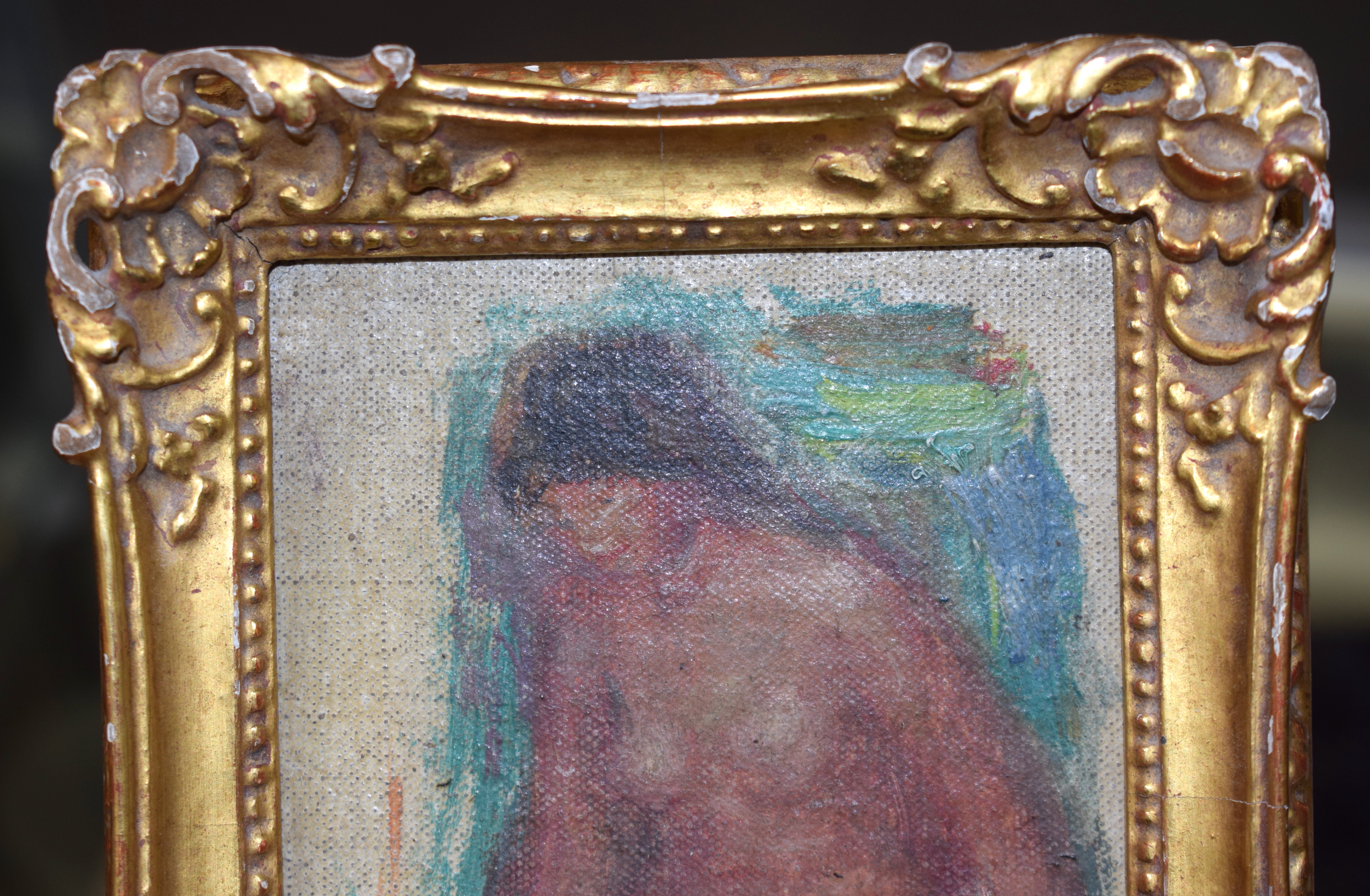 Continental School (20th Century) Oil on board, Nude study. Image 8.5 cm x 10 cm. - Image 3 of 7