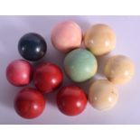 ASSORTED ANTIQUE IVORY SNOOKER BALLS. 900 grams. Largest 3.75 cm wide. (qty)
