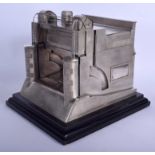 AN EXTREMELY RARE ENGLISH SILVER ART DECO MODEL OF THE SULEMANKI HEADWORKS by Wright & Davies (Willi