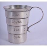 A STERLING SILVER MEASURING CUP. 2 oz. 6.75 cm high.