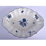 Worcester rare Carnation pattern lozenge shaped dish. 29.5 cm wide.