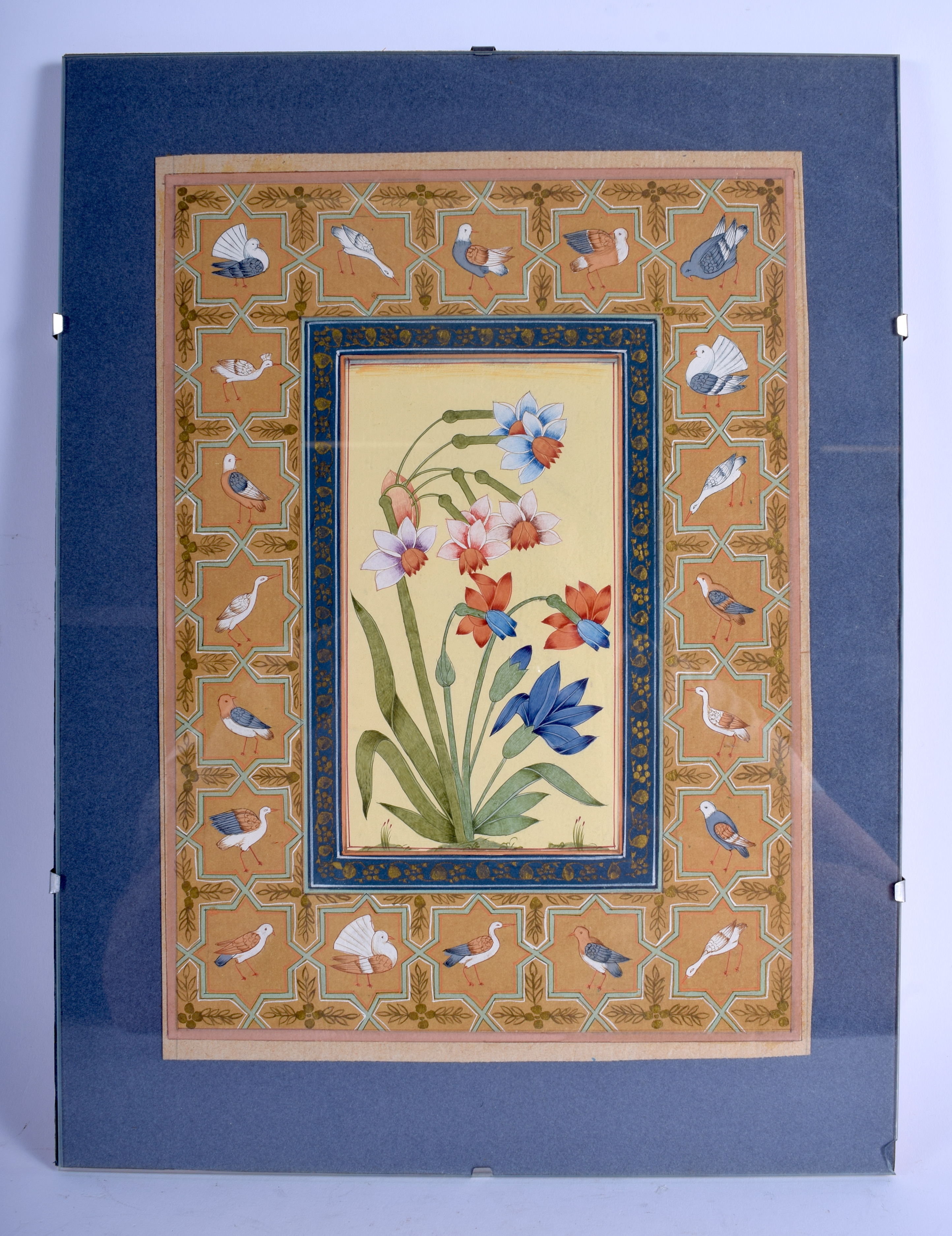 Mughal School (19th/20th Century) Gouache, Botanical flowers. Image 31 cm x 19 cm.