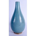 A CHINESE QING DYNASTY JUNYAO GLAZED STONEWARE VASE with mushroom lip. 23 cm high.