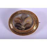 A FINE ANTIQUE 15CT GOLD MOURNING BROOCH. 19.5 grams. 4 cm x 3.5 cm.