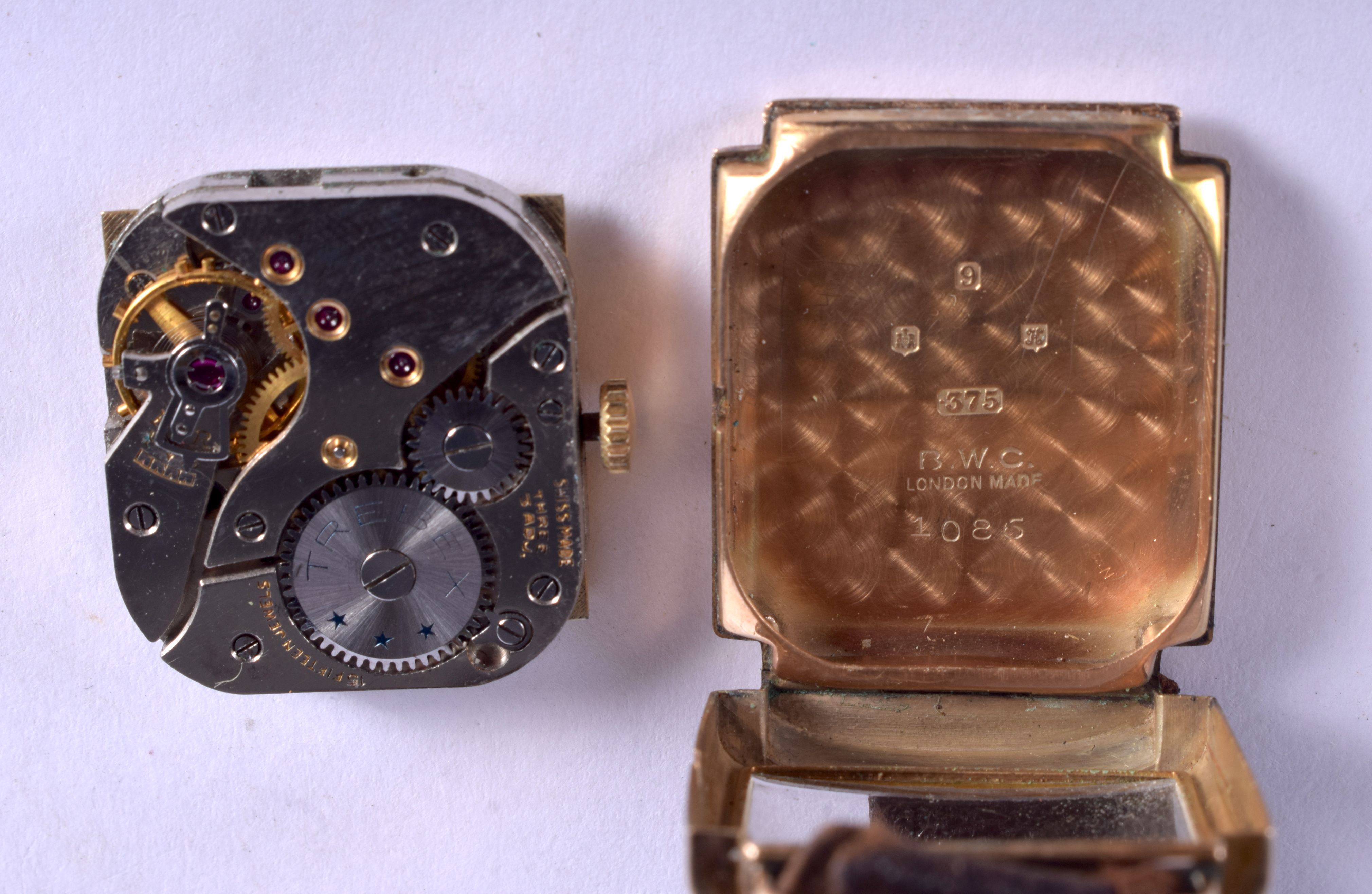 A 9CT GOLD TREBEX WRISTWATCH. 21 grams. 2.25 cm wide. - Image 3 of 3