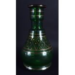 AN EARLY 20TH CENTURY PERSIAN MIDDLE EASTERN ISLAMIC GLASS HOOKAH BASE enamelled with spots. 24 cm h
