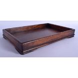 AN EARLY 20TH CENTURY CHINESE CARVED HARDWOOD RECTANGULAR TRAY Late Qing/Republic. 33 cm x 20 cm.
