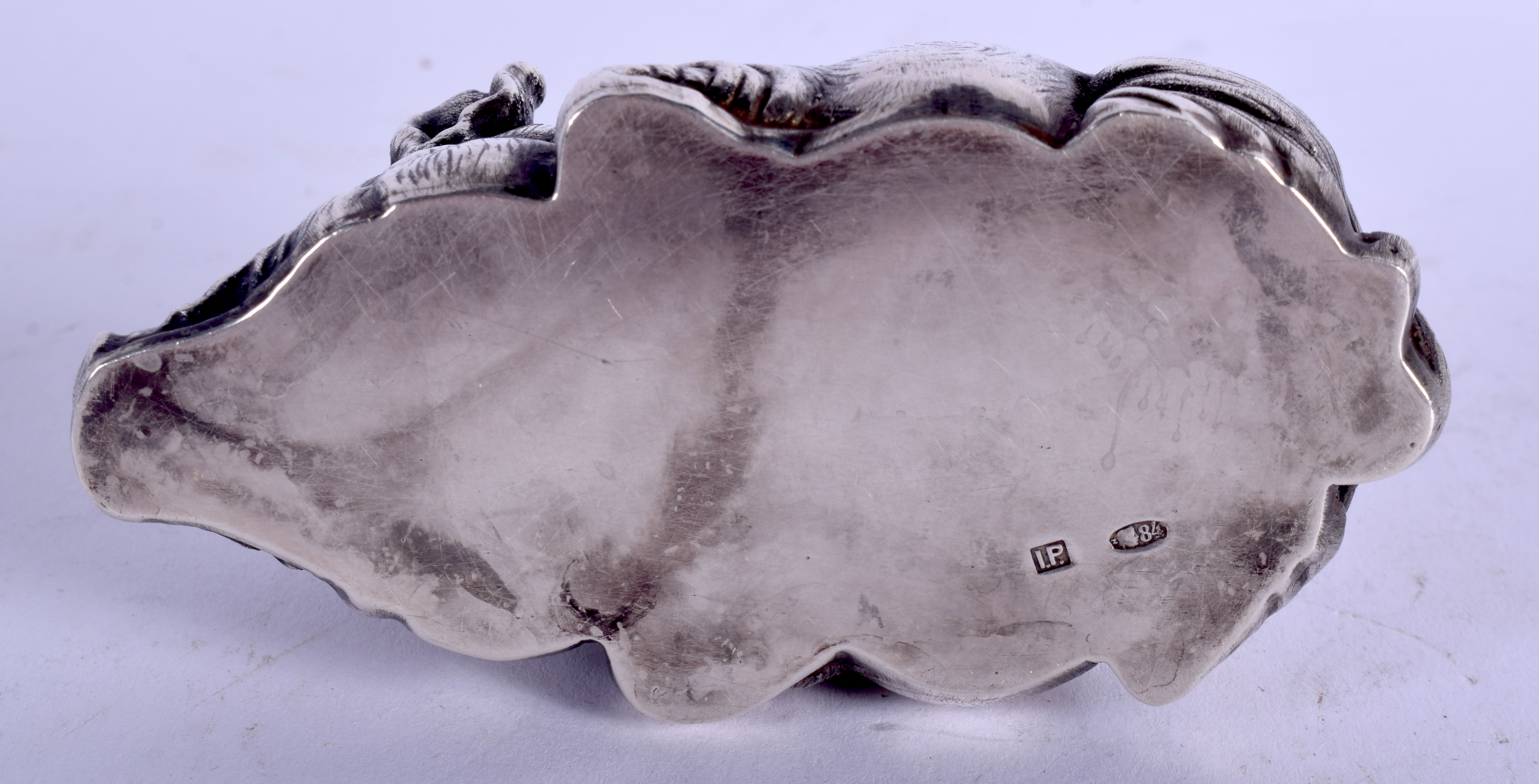 A CONTINENTAL SILVER AND RUBY FIGURE OF A STYLISED HOG. 3.4 oz. 9 cm x 4.5 cm. - Image 3 of 4