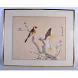 AN EARLY 20TH CENTURY CHINESE PAINTED WATERCOLOUR Late Qing/Republic, painted with birds. Image 38 c