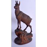 AN EARLY 20TH CENTURY BAVARIAN BLACK FOREST FIGURE OF A STANDING IBEX by J Baud of Meiringen, modell