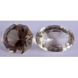 TWO LARGE UNMOUNTED GEMSTONES. (2)