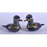 A PAIR OF EARLY 20TH CENTURY CHINESE CLOISONNE ENAMEL BOX AND COVERS Late Qing. 6 cm wide.