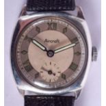 A 1943 AIRCRAFT SILVER WRISTWATCH. 2.75 cm wide.