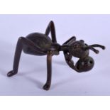 A JAPANESE BRONZE ANT OKIMONO. 4.25 cm wide.