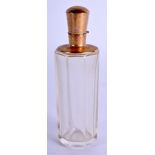 AN ANTIQUE GOLD MOUNTED FRENCH SCENT BOTTLE. 10 cm high.