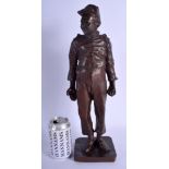 Leopold Eugene Kampf (1858-1907) Standing Boy, Bronze. 43 cm high.