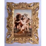 A FINE 19TH CENTURY KPM BERLIN EROTIC PORCELAIN PLAQUE modelled as numerous nude females beside two